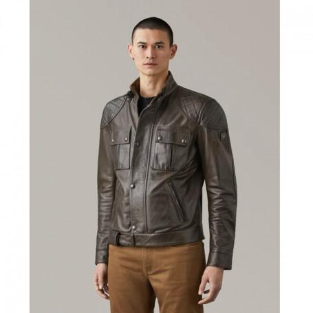 Manteau Long En Cuir Daim Vintage Brookland's Des Années 90 - Taille M, Vert