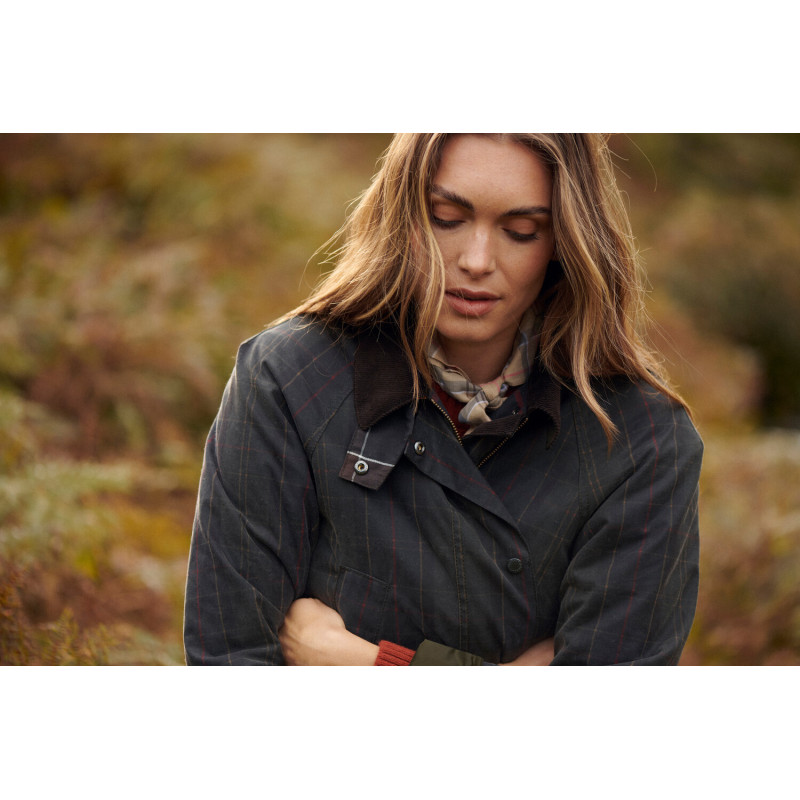 Veste huilée Ashby Tartan femme Barbour