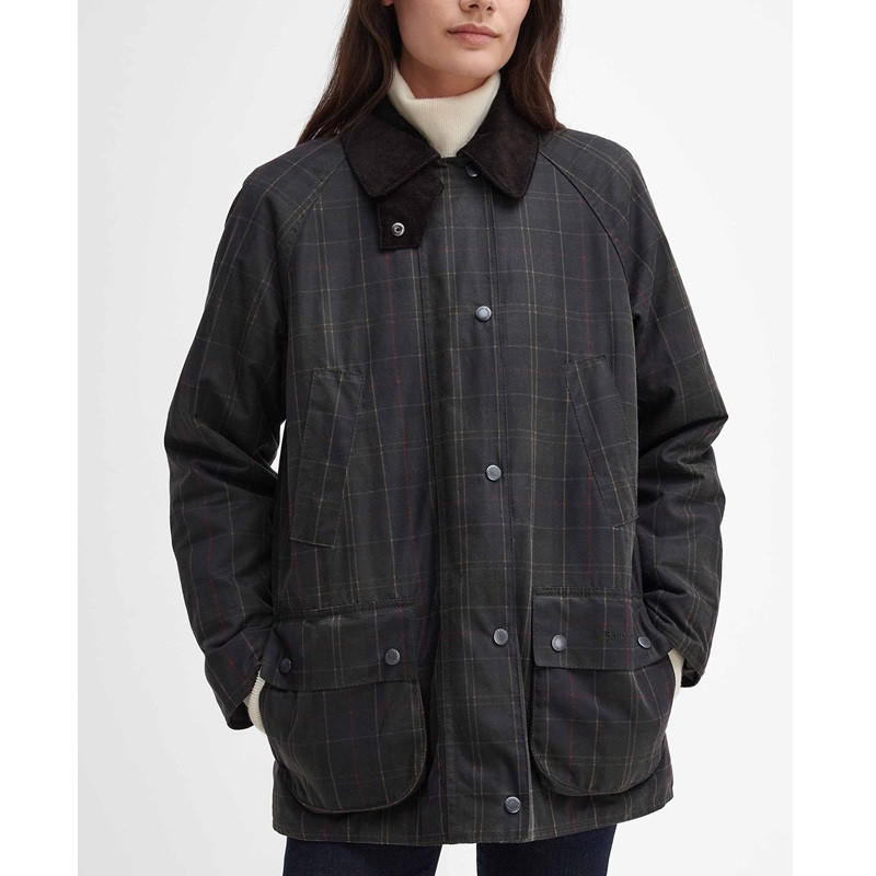 Veste huilée Ashby Tartan femme Barbour